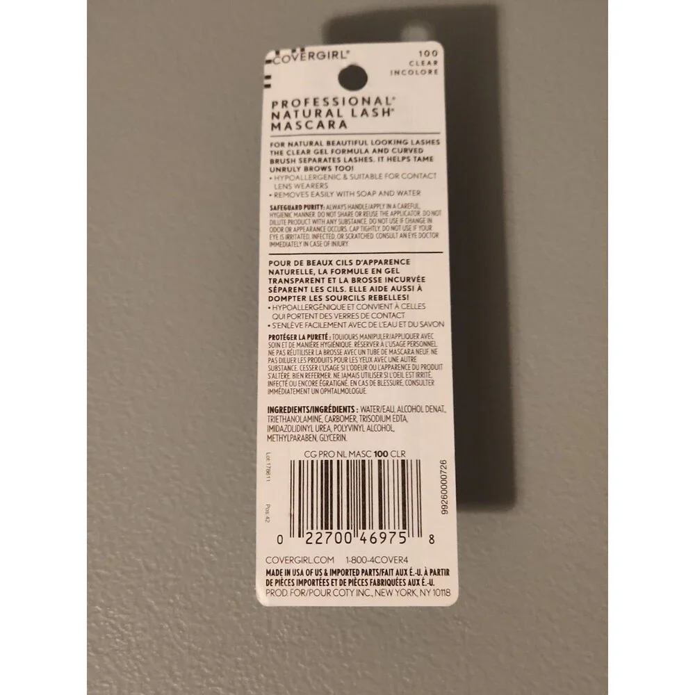 COVERGIRL Clear Professional Natural Lash & Brow Mascara NIP